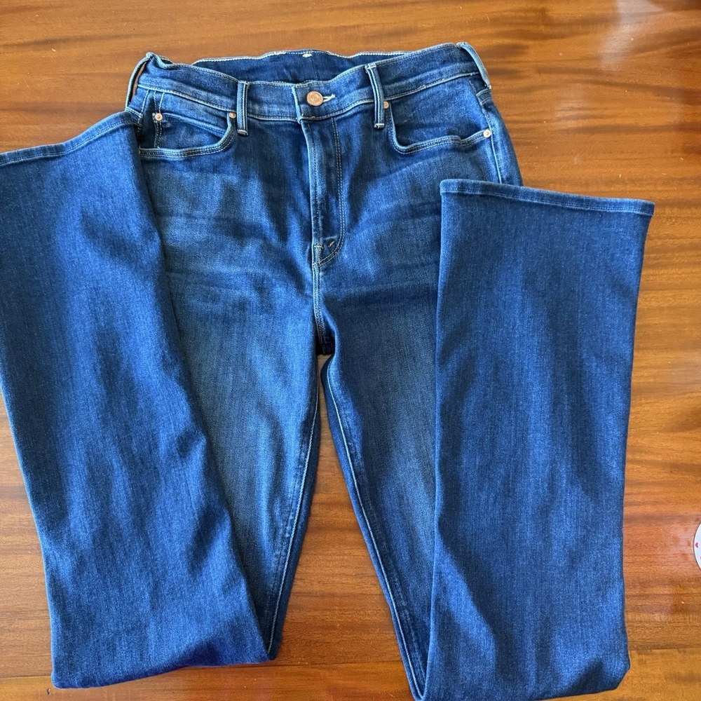 MOTHER The Runaway Flare Jeans Womens 31 Home Movies High Rise Medium Wash 34"